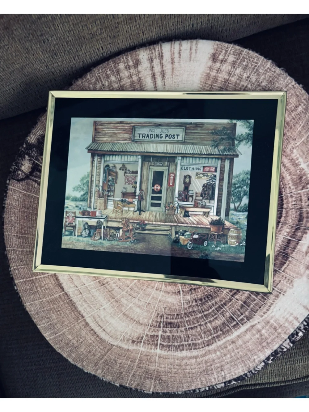 Kay Lamb Shannon “Uncle Joe’s Trading Post” Foil Art Coca-Cola Vintage